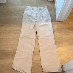 PrettyLittleThing Beige Wide Leg Pants